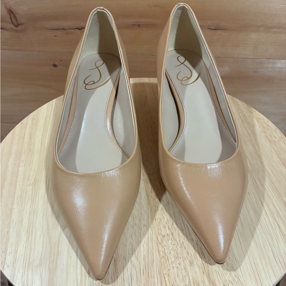 NWOT Sam Edelman Franci Leather Pointed-Toe Kitten Heels in Luxe Tan 7.5 - Picture 8 of 14